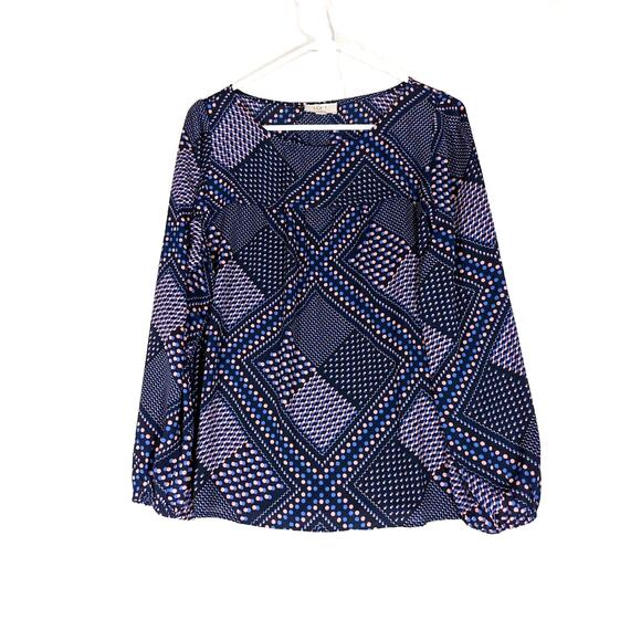 LOFT Outlet Blouse Size Large Petite Colors On Closeup Photos More Accurate - Picture 1 of 12